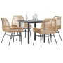 Juego de comedor jardín 5 piezas cojines ratán sintético marrón de , Conjuntos de jardín - Ref: Foro24-3334570, Precio: 338,0...