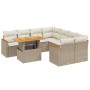 Set de sofás de jardín 9 pzas con cojines ratán sintético beige en Conjuntos de jardín | Comprar online en Foru.es