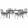 Juego comedor jardín 5 pzas cojines ratán sintético vidrio gris de , Conjuntos de jardín - Ref: Foro24-3334579, Precio: 362,2...