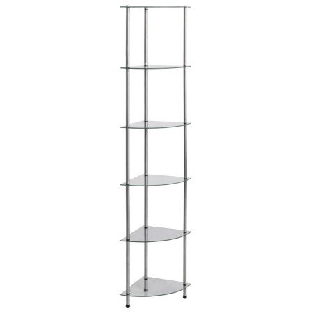 Estantería 6 niveles vidrio templado transparente 30x30x160 cm en Librerías y estanterías | Comprar online en Foru.es