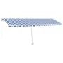 Toldo de pie retráctil manual azul y blanco 600x300 cm de vidaXL, Toldos - Ref: Foro24-3069596, Precio: 643,70 €, Descuento: %
