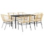 Juego de comedor de jardín 7 pzas con cojines ratán PE marrón de , Conjuntos de jardín - Ref: Foro24-3334608, Precio: 389,12 ...