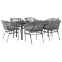 Juego comedor jardín 7 pzas cojines ratán sintético vidrio gris de , Conjuntos de jardín - Ref: Foro24-3334629, Precio: 555,3...