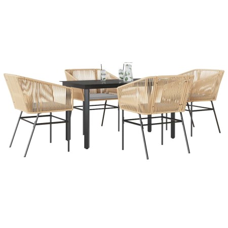 Juego de comedor jardín 5 piezas cojines ratán sintético marrón de , Conjuntos de jardín - Ref: Foro24-3334620, Precio: 393,4...