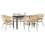 Juego de comedor jardín 5 piezas cojines ratán sintético marrón de , Conjuntos de jardín - Ref: Foro24-3334620, Precio: 393,4...