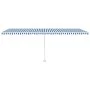Toldo de pie retráctil manual azul y blanco 600x300 cm de vidaXL, Toldos - Ref: Foro24-3069596, Precio: 643,70 €, Descuento: %
