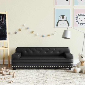 Sofá para niños de cuero sintético negro 90x53x30 cm de , Mobiliario para bebés y niños pequeños - Ref: Foro24-3196287, Preci...