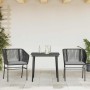 Set comedor jardín 3 pzas cojines ratán sintético vidrio negro de , Conjuntos de jardín - Ref: Foro24-3334513, Precio: 239,04...