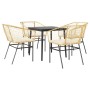 Juego de comedor jardín 5 piezas cojines ratán sintético marrón de , Conjuntos de jardín - Ref: Foro24-3334507, Precio: 277,6...