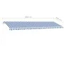 Toldo de pie retráctil manual azul y blanco 600x300 cm de vidaXL, Toldos - Ref: Foro24-3069596, Precio: 643,70 €, Descuento: %