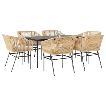 Juego de comedor de jardín 7 pzas con cojines ratán PE marrón de , Conjuntos de jardín - Ref: Foro24-3334524, Precio: 533,86 ...