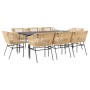 Juego comedor jardín 9 pzas cojines ratán sintético marrón de , Conjuntos de jardín - Ref: Foro24-3334526, Precio: 786,48 €, ...
