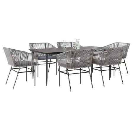 Juego comedor jardín 7 pzas cojines ratán sintético vidrio gris de , Conjuntos de jardín - Ref: Foro24-3334532, Precio: 635,5...