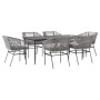 Juego comedor jardín 7 pzas cojines ratán sintético vidrio gris de , Conjuntos de jardín - Ref: Foro24-3334532, Precio: 635,5...