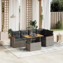 Set de muebles de jardín 6 pzas y cojines ratán sintético gris en Conjuntos de jardín | Comprar online en Foru.es