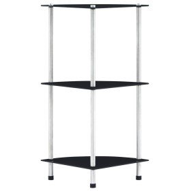 Estantería 3 niveles cristal templado negro 30x30x67 cm en Librerías y estanterías | Comprar online en Foru.es
