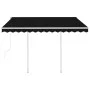 Toldo retráctil automático con postes gris antracita 3x2,5 m de vidaXL, Toldos - Ref: Foro24-3069909, Precio: 410,88 €, Descu...