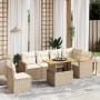 Set sofás de jardín 7 piezas y cojines ratán sintético beige en Conjuntos de jardín | Comprar online en Foru.es