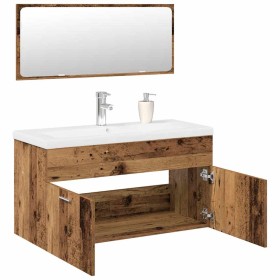 Juego de muebles de baño 3 piezas madera ingeniería envejecida de , Muebles de baño - Ref: Foro24-3328911, Precio: 355,84 €, ...