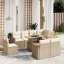 Set de sofás de jardín 9 pzas con cojines ratán sintético beige en Conjuntos de jardín | Comprar online en Foru.es