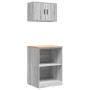 Armarios 2 uds para garaje madera ingeniería gris sonoma de , Armarios industriales - Ref: Foro24-3328283, Precio: 100,42 €, ...