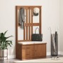 Perchero de entrada SANDENS madera maciza de pino 87x40x159,5cm de , Bancos para recibidores y almacenamiento - Ref: Foro24-4...