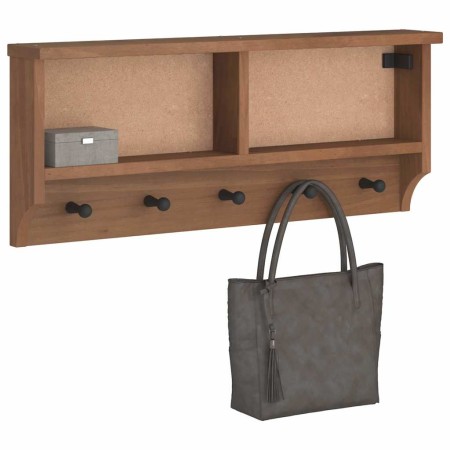 Perchero de pared SANDNES madera maciza de pino 87x12x35 cm de , Percheros para sombreros y abrigos - Ref: Foro24-4010470, Pr...