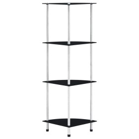 Estantería 4 niveles cristal templado negro 30x30x100 cm en Librerías y estanterías | Comprar online en Foru.es