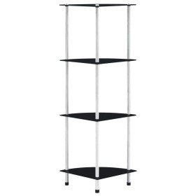 Estantería 4 niveles cristal templado negro 30x30x100 cm en Librerías y estanterías | Comprar online en Foru.es