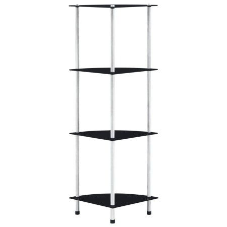 Estantería 4 niveles cristal templado negro 30x30x100 cm en Librerías y estanterías | Comprar online en Foru.es