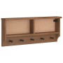 Perchero de pared SANDNES madera maciza de pino 87x12x35 cm de , Percheros para sombreros y abrigos - Ref: Foro24-4010470, Pr...