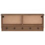 Perchero de pared SANDNES madera maciza de pino 87x12x35 cm de , Percheros para sombreros y abrigos - Ref: Foro24-4010470, Pr...