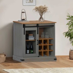 Aparador HALDEN con puerta corredera gris 80x40x80 cm de , Aparadores - Ref: Foro24-4018423, Precio: 217,59 €, Descuento: %