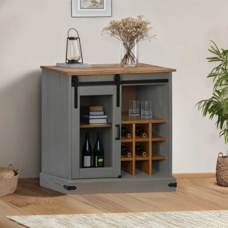 Aparador HALDEN con puerta corredera gris 80x40x80 cm de , Aparadores - Ref: Foro24-4018423, Precio: 217,59 €, Descuento: %