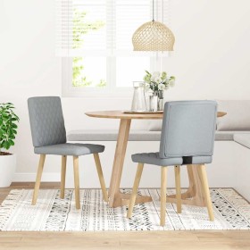 Sillas de comedor giratorias 2 unidades tela gris claro de , Sillas de comedor - Ref: Foro24-4101121, Precio: 103,64 €, Descu...