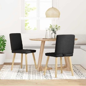 Sillas de comedor 2 unidades tela negro de , Sillas de comedor - Ref: Foro24-4101123, Precio: 104,06 €, Descuento: %