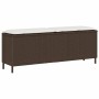 Banco de jardín con cojín marrón 110x30x40,5 cm ratán sintético de , Bancos de jardín - Ref: Foro24-4104155, Precio: 91,16 €,...
