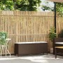 Banco de jardín con cojín marrón 110x30x40,5 cm ratán sintético de , Bancos de jardín - Ref: Foro24-4104155, Precio: 91,16 €,...