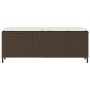 Banco de jardín con cojín marrón 110x30x40,5 cm ratán sintético de , Bancos de jardín - Ref: Foro24-4104155, Precio: 91,16 €,...