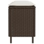 Banco de jardín con cojín marrón 110x30x40,5 cm ratán sintético de , Bancos de jardín - Ref: Foro24-4104155, Precio: 91,16 €,...