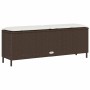 Banco de jardín con cojín marrón 110x30x40,5 cm ratán sintético de , Bancos de jardín - Ref: Foro24-4104155, Precio: 91,16 €,...