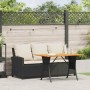 Sofá jardín de 3 plazas con cojín y mesa negro ratán sintético de , Sofás de exterior - Ref: Foro24-4103854, Precio: 276,70 €...