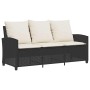 Sofá jardín de 3 plazas con cojín y mesa negro ratán sintético de , Sofás de exterior - Ref: Foro24-4103854, Precio: 276,70 €...