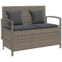 Banco de jardín con almacenaje y cojín gris ratán sintético de , Bancos de jardín - Ref: Foro24-4104213, Precio: 246,85 €, De...