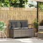 Banco de jardín con almacenaje y cojín gris ratán sintético de , Bancos de jardín - Ref: Foro24-4104213, Precio: 246,85 €, De...