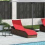 Tumbona plegable con cojín y espacio marrón ratán sintético de , Tumbonas - Ref: Foro24-4104226, Precio: 247,76 €, Descuento: %