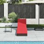 Tumbona plegable con cojín y espacio marrón ratán sintético de , Tumbonas - Ref: Foro24-4104226, Precio: 247,76 €, Descuento: %