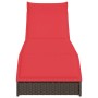 Tumbona plegable con cojín y espacio marrón ratán sintético de , Tumbonas - Ref: Foro24-4104226, Precio: 247,76 €, Descuento: %