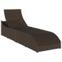 Tumbona plegable con cojín y espacio marrón ratán sintético de , Tumbonas - Ref: Foro24-4104226, Precio: 247,76 €, Descuento: %