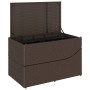 Tumbona plegable con cojín y espacio marrón ratán sintético de , Tumbonas - Ref: Foro24-4104226, Precio: 247,76 €, Descuento: %